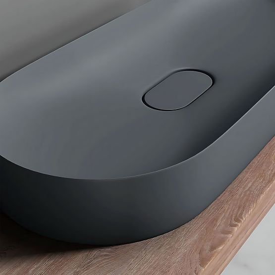 Conglomerate Washbasin IRIS 71 CM Gray Matte