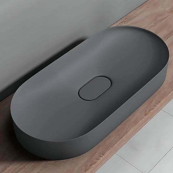 Conglomerate Washbasin IRIS 71 CM Gray Matte