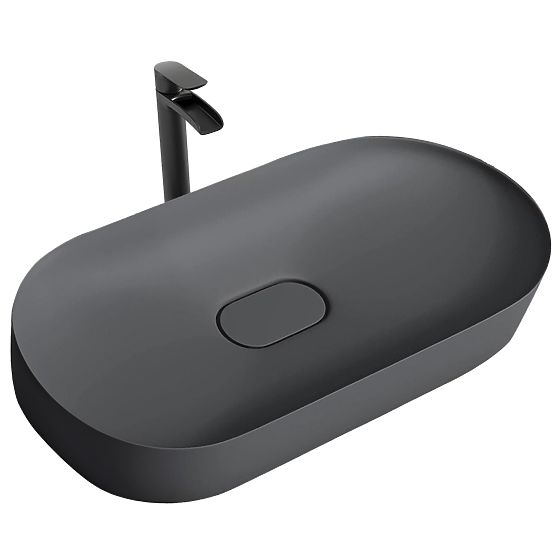 Conglomerate Washbasin IRIS 71 CM Gray Matte