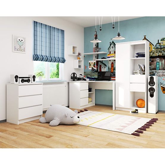 CORNER DESK B16 CLP PK LEFT WHITE