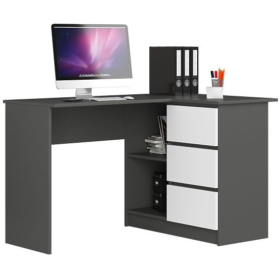 CORNER DESK B16 CLP RIGHT PK GRAY / WHITE