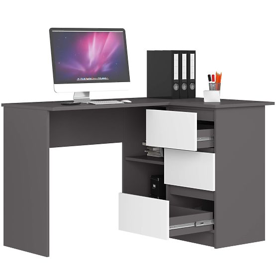 CORNER DESK B16 CLP RIGHT PK GRAY / WHITE