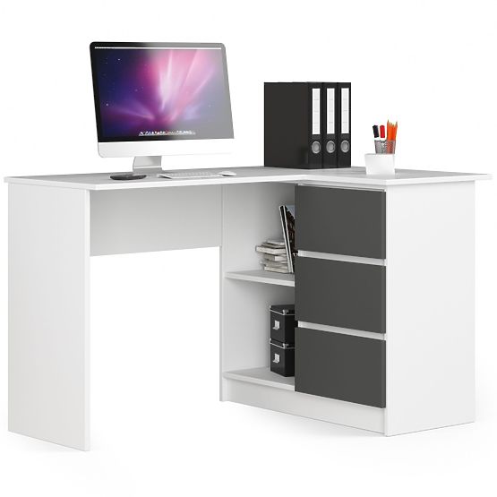 CORNER DESK B16 CLP RIGHT PK WHITE / GRAY