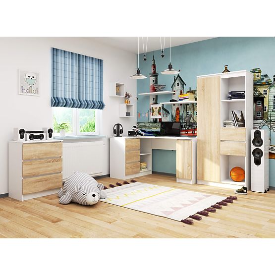 CORNER DESK B20 CLP LEFT WHITE / SONOMA