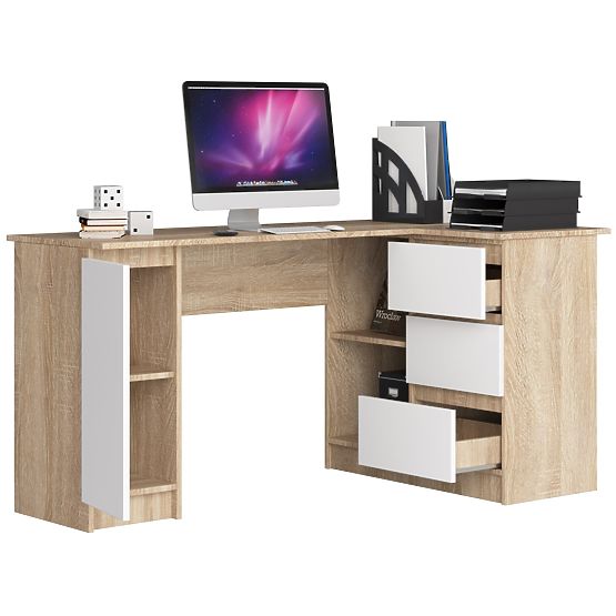CORNER DESK B20 CLP RIGHT-HANDED SONOMA / WHITE