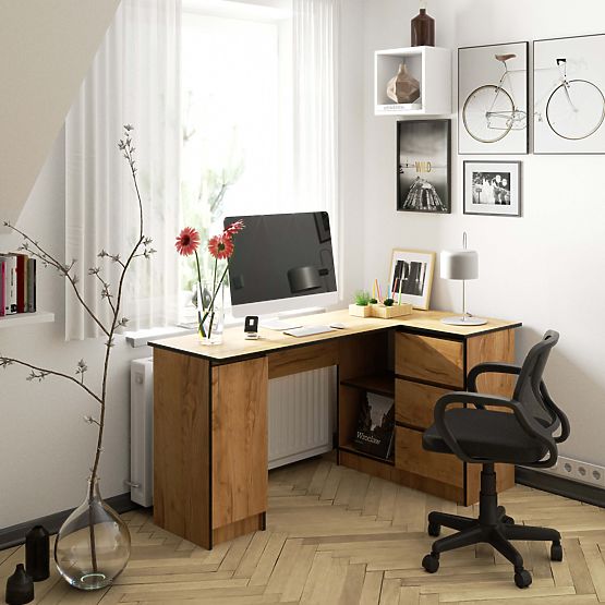 CORNER DESK B20 CLP RIGHT-SIDED PK CRAFT OAK