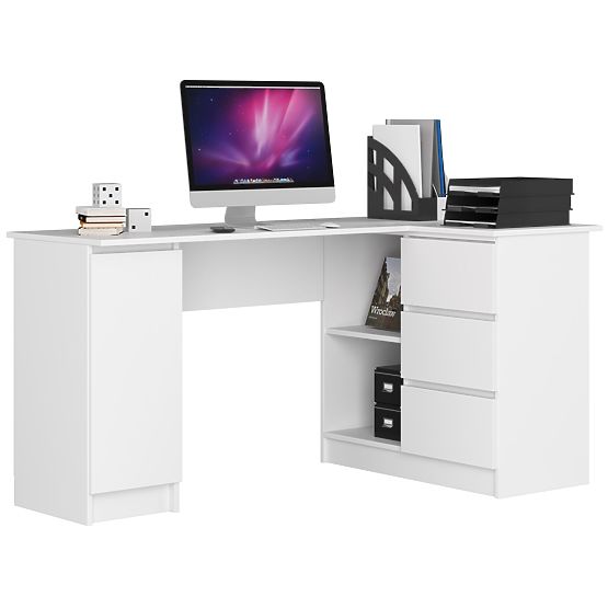 CORNER DESK B20 CLP RIGHT-SIDED PK WHITE