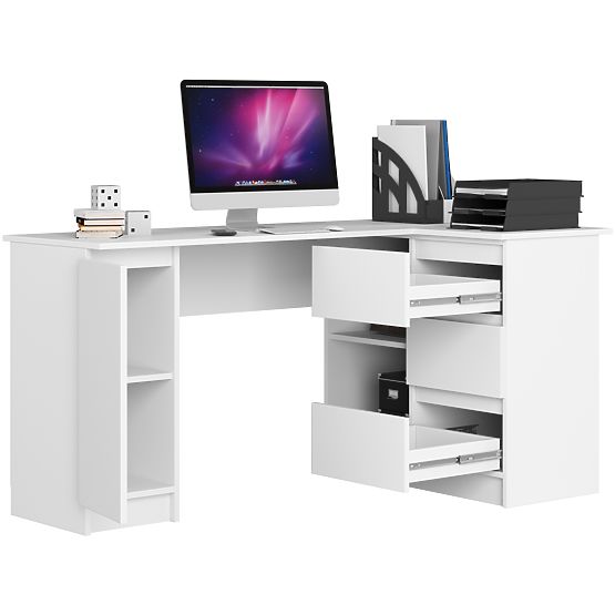 CORNER DESK B20 CLP RIGHT-SIDED PK WHITE