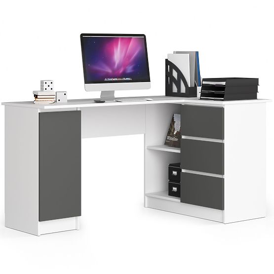 CORNER DESK B20 CLP RIGHT WHITE / GRAY