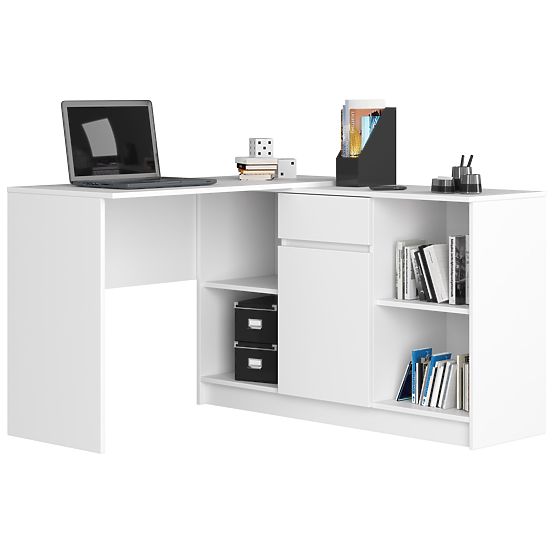 CORNER DESK SET B-17 WITH CABINET AND WHITE DESK