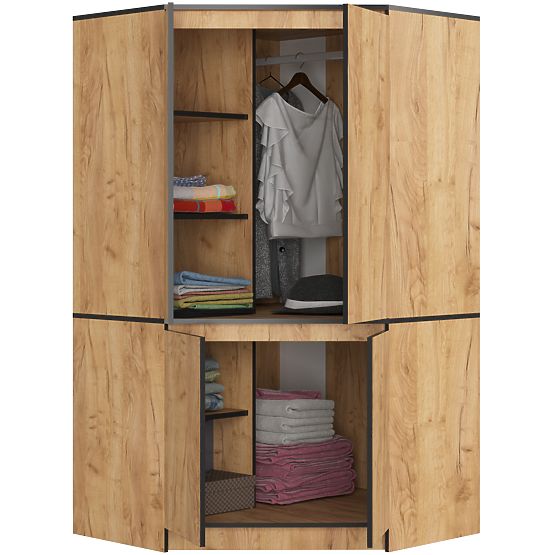 CORNER WARDROBE S100 4D CLP OAK CRAFT