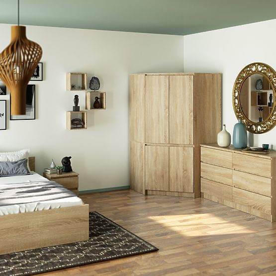 CORNER WARDROBE S100 4D CLP OAK SONOMA