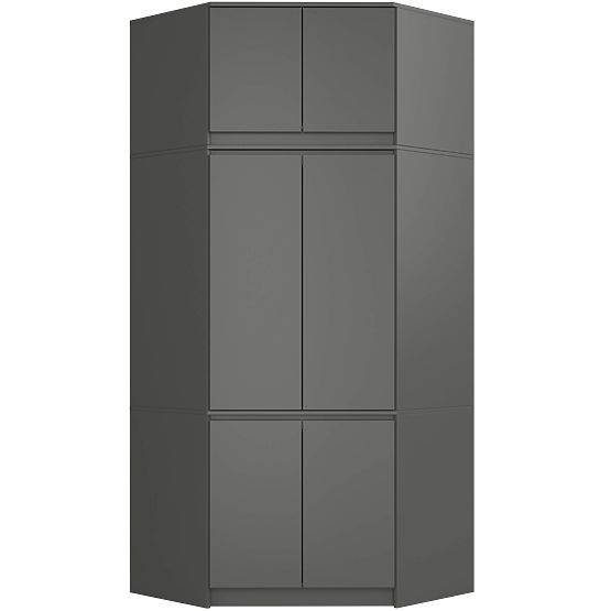 CORNER WARDROBE WITH EXTENSION S100 GRAPHITE GRAY