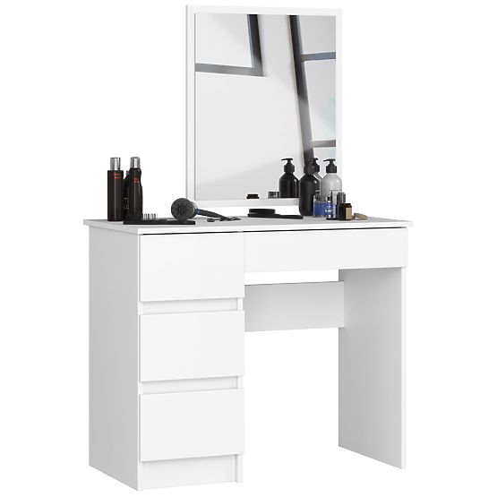 COSMETIC DRESSING TABLE WITH MIRROR T-6/SL 500x600 LEFT WHITE