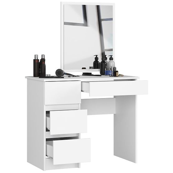 COSMETIC DRESSING TABLE WITH MIRROR T-6/SL 500x600 LEFT WHITE