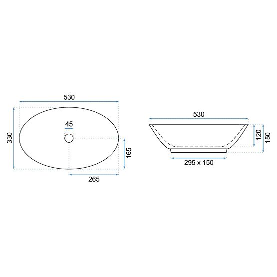 Countertop Sink REA Pamela Black Marble Shiny