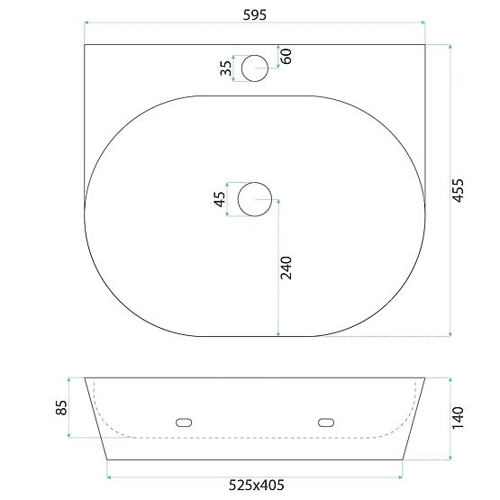Countertop / Wall-Mounted Basin Rea Kim 60