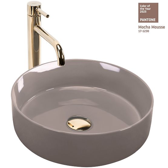 Countertop Washbasin Rea Sami Beige Shiny