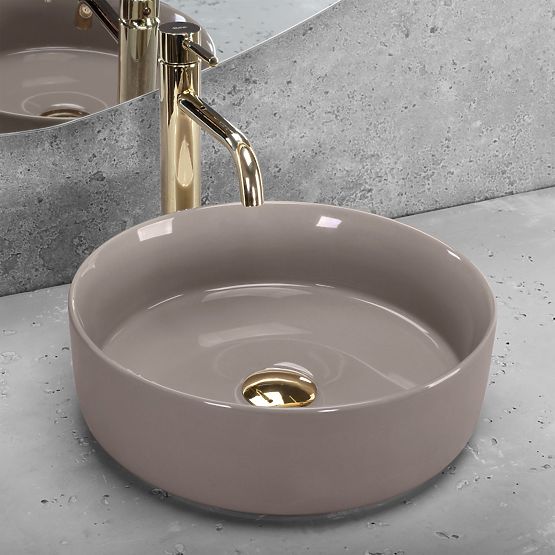 Countertop Washbasin Rea Sami Beige Shiny