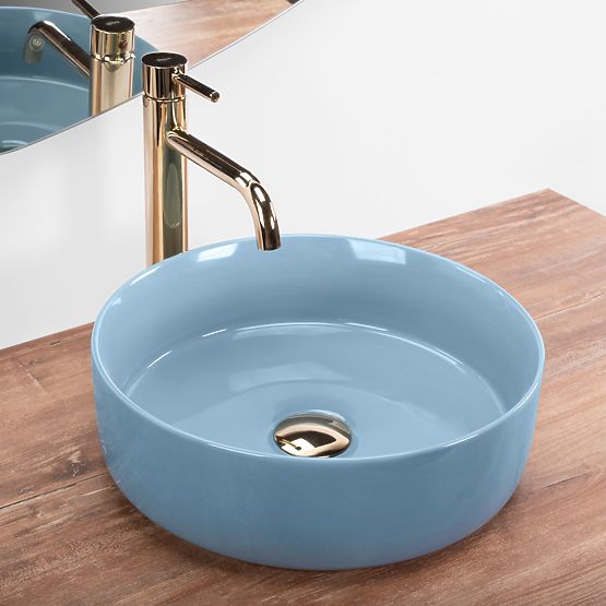 Countertop Washbasin Rea SAMI L.BLUE SHINY