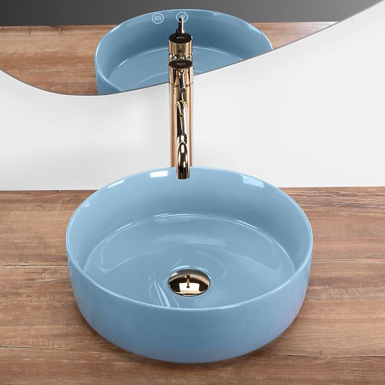 Countertop Washbasin Rea SAMI L.BLUE SHINY