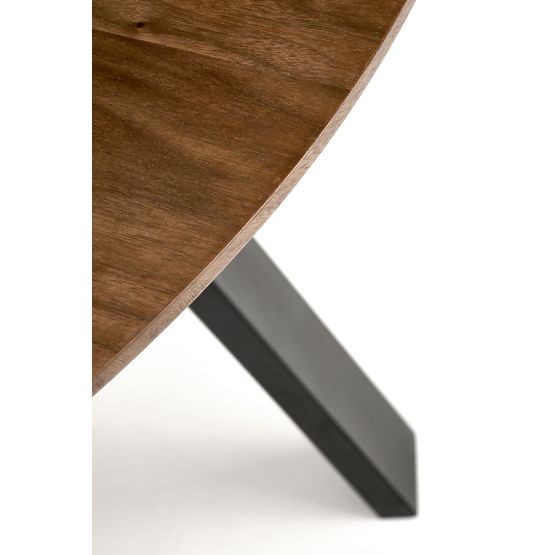 DANILO round table, top - walnut, legs - black (2p=1pc)