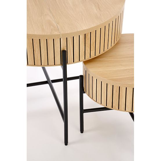 DANTE set of 2 benches, natural/black (1p=1set)