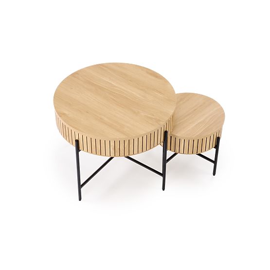 DANTE set of 2 benches, natural/black (1p=1set)