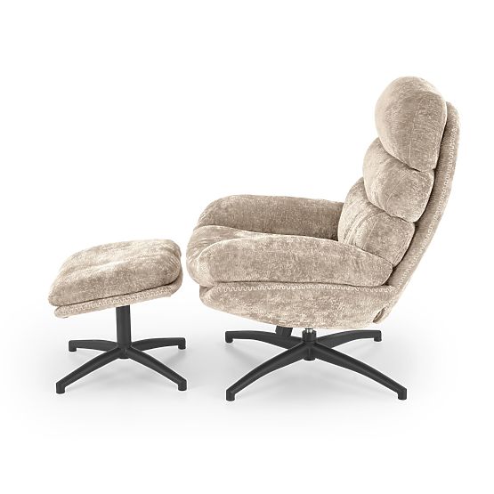 DARIO Recliner Chair with Footrest and Rocking Function, Beige (1p=1pc)