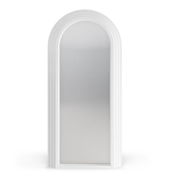 Decorative Hanging Mirror Giovanni 170x80 cm, White, Rounded