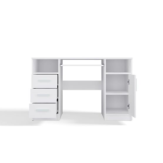 DELTA WHITE DESK 120 cm 3 Drawers Cabinet Shelf for Office Room Laptop