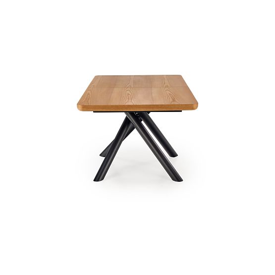 DERRICK extendable table natural oak / black (2p=1pc)
