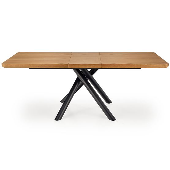 DERRICK extendable table natural oak / black (2p=1pc)