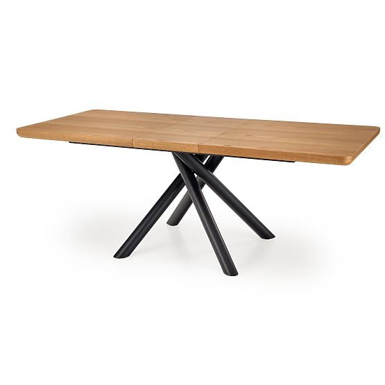 DERRICK extendable table natural oak / black (2p=1pc)