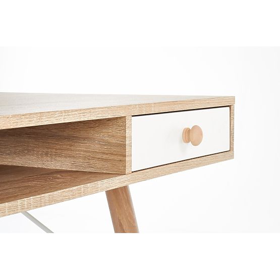 Desk B34 - White/Sonoma Oak