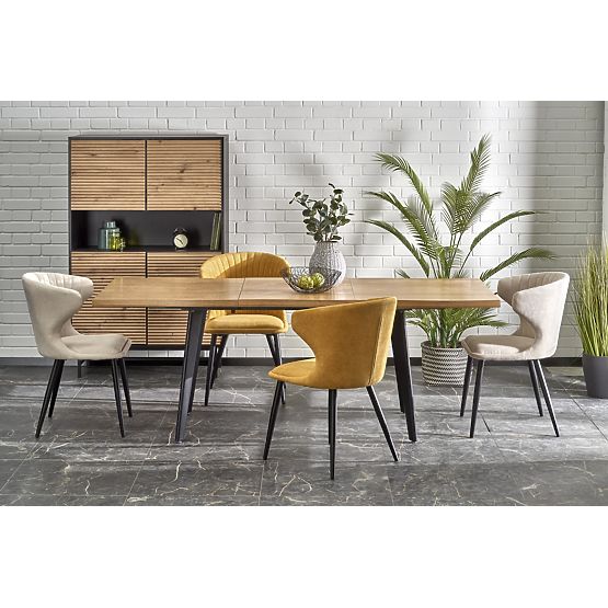 DICKSON 2 Extendable Table 150-210/90 cm, Top - Natural, Legs - Black (2p=1pc)