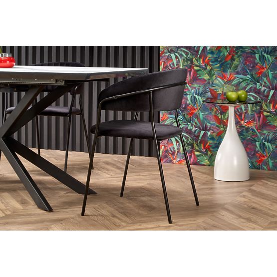 DIESEL extendable table top - white marble / dark gray, legs - black (2p=1pc)