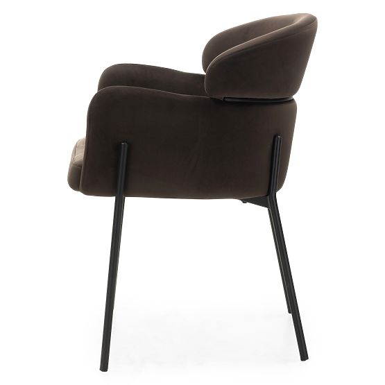 Dining Chair Granda, Chocolate/Espresso, Velvet