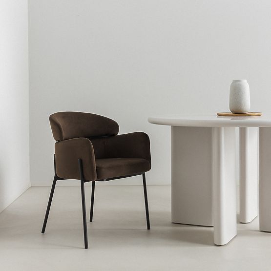 Dining Chair Granda, Chocolate/Espresso, Velvet