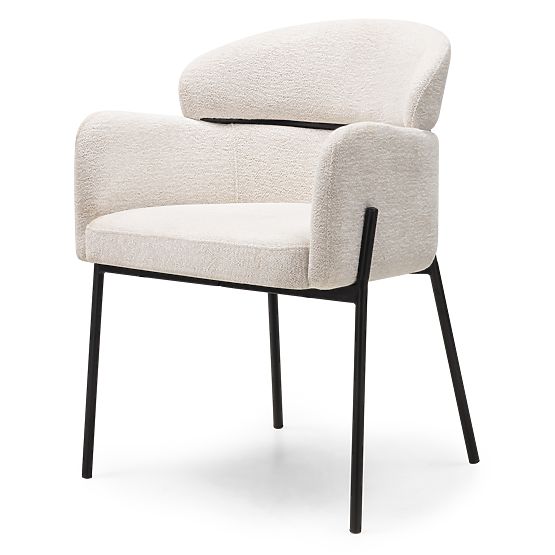 Dining Chair Granda, Ecru/Black Legs