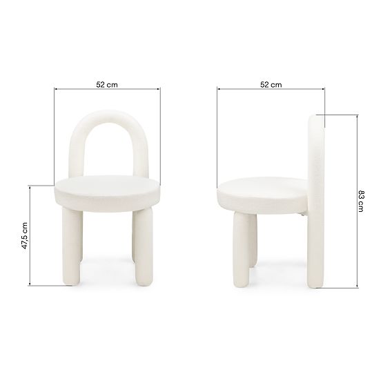 Dining Chair Ivo, Ecru, Boucle