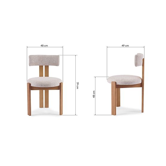 Dining Chair Matteo, Beige-Cream/Natural