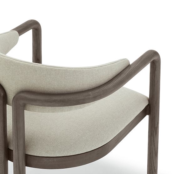 Dining Chair Palena, Solid Oak Wood, Espresso Brown/Beige