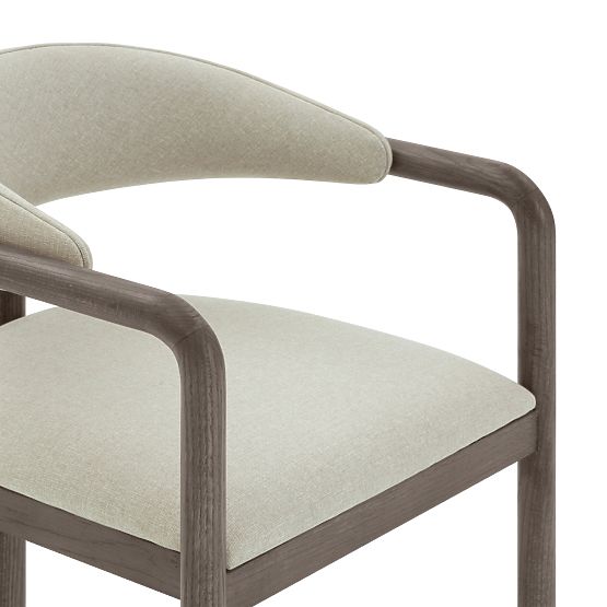 Dining Chair Palena, Solid Oak Wood, Espresso Brown/Beige