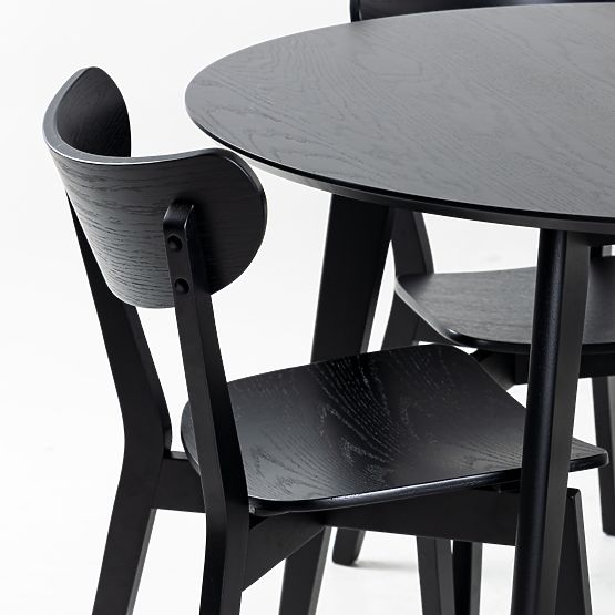 Dining Set Roxby Black Table and Four Chairs