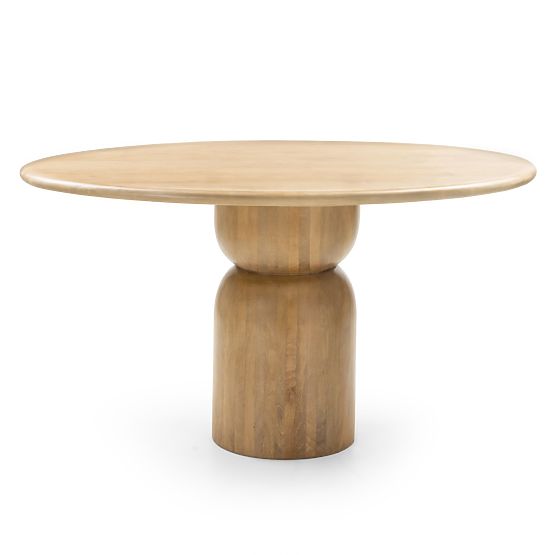 Dining Table Calvari 120 cm, Round, Mango Wood, Rounded Shapes