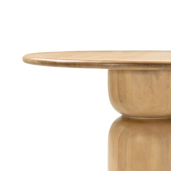 Dining Table Calvari 140 cm, Oval, Mango Wood, Rounded Shapes