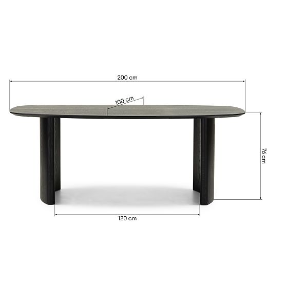 Dining Table Oriento 200 cm, Oval, Ash Veneer