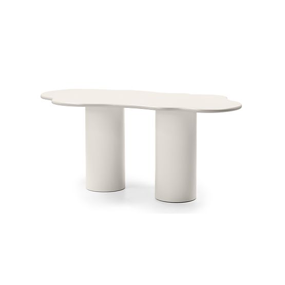 Dining Table Pinar 180 cm, Gray-Beige, Rounded Shapes
