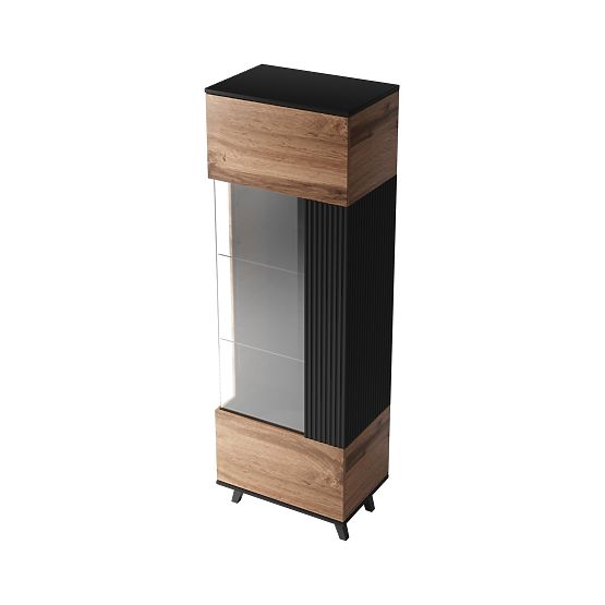 Display Cabinet RANDOM W-1 - Wotan Oak/Black